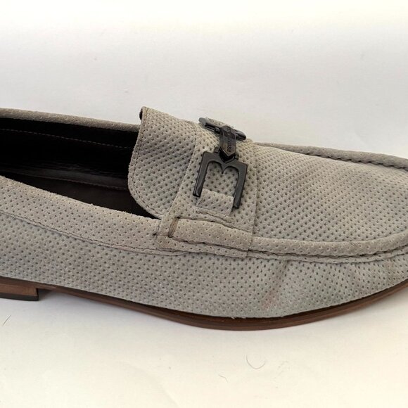 Bruno Magli M By Trillo Dove Gray Suede Loafers